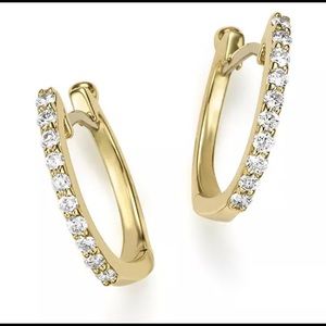 ONE Roberto Coin Gold and Diamonds Huggie Earring